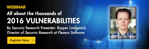 Schrijf je nu in voor webinar: 2016 Vulnerabilities door Secunia